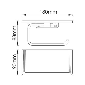 Держатель туалетной бумаги WasserKRAFT K-1625 с полкой Золото матовое — фото 2, Держатели туалетной бумаги
