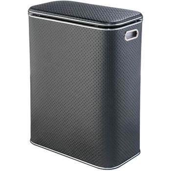 Корзина для белья Geralis PBH-Bb Punto Черная, кант Хром, стандартная — фото 1, Корзины для белья