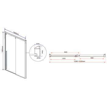 Душевая дверь Vincea Lugano 130 VDS-1L130CLGM-1 профиль Вороненая сталь стекло прозрачное — фото 7, Раздвижные душевые двери