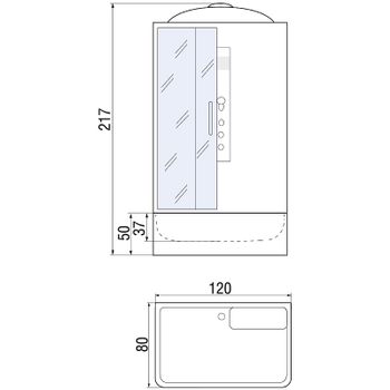 Душевая кабина River Vitim 120x80 ТН 10000003205 с поддоном — фото 3, Душевые кабины