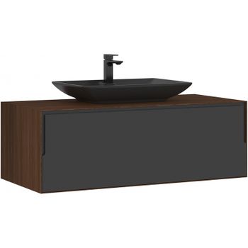 Тумба с раковиной Orka Craft 120 5001127 подвесная Орех Антрацит — фото 1, Тумбы с раковиной