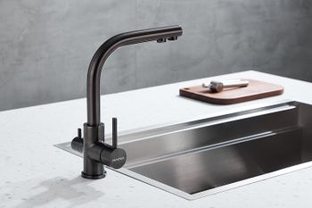 Смеситель для кухни Paulmark Essen Es213011-GM Вороненая сталь — фото 10, Смесители для кухни