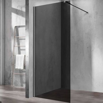 Душевая перегородка Vincea Walk-In 110 VSW-1H110CGGM профиль Вороненая сталь стекло тонированное — фото 1, Душевые перегородки