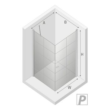 Душевой уголок New Trendy New Soleo Black 90х90 R D-0290A/D-0121B профиль Черный стекло прозрачное — фото 8, Квадратные душевые уголки