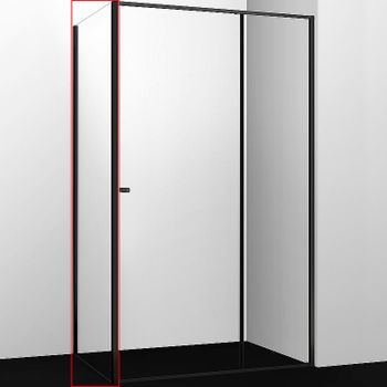 Душевая стенка WasserKRAFT Dill 61S10-RP100/Elbe 74P10-RP100 100 61S10-RP100/74P10-RP100 профиль Черный матовый стекло прозрачное — фото 1, Боковые стенки