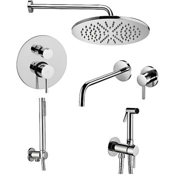 Комплект смесителей Paffoni Light KITZLIG018CR006 Хром — фото 1, Готовые комплекты для ванной комнаты