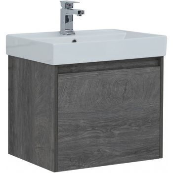 Тумба с раковиной Aquanet Nova Lite 60 245239 подвесная Дуб рошелье — фото 1, Тумбы с раковиной