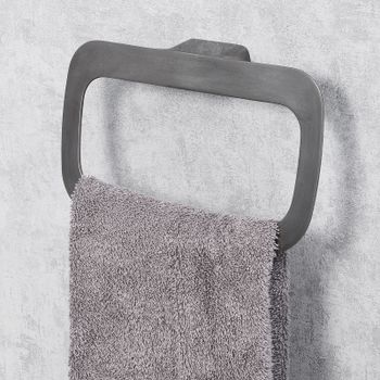 Кольцо для полотенец WasserKRAFT Wiese K-8960 Оружейная сталь — фото 3, Полотенцедержатели