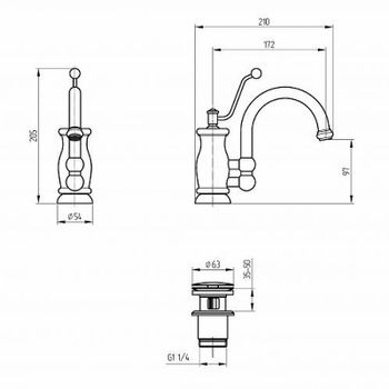 Смеситель для раковины Migliore Vivaldi 19546 Золото — фото 2, Смесители для раковины