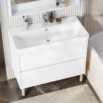 Тумба под раковину Aquaton Сканди 90 1A251901SD010 Белая — фото 5, Тумбы под раковину