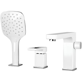 Смеситель на борт ванны Gappo G17-8 G1117-8 Белый Хром — фото 1, Смесители на борт ванны