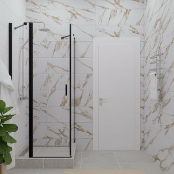 Душевой уголок Triton Йота-Блэк 90х90 Щ0000054032 профиль Черный стекло прозрачное — фото 4, Квадратные душевые уголки