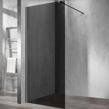 Душевая перегородка Vincea Walk-In 120 VSW-1H120CGGM профиль Вороненая сталь стекло тонированное — фото 1, Душевые перегородки