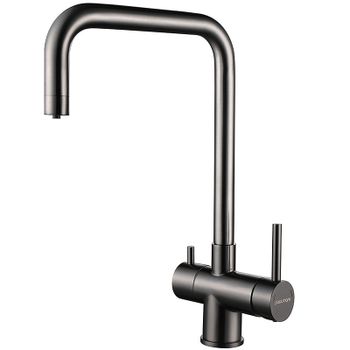 Смеситель для кухни Paulmark Wetter We213030-GM Вороненая сталь — фото 1, Смесители для кухни