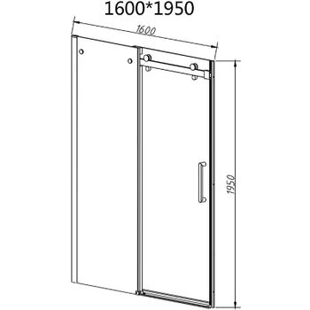 Душевая дверь Vincea Como-N 160 VDS-4CN160CLB профиль Черный стекло прозрачное — фото 6, Раздвижные душевые двери