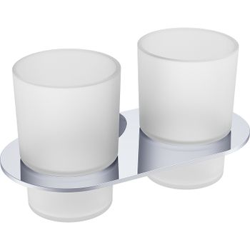 Стакан для зубных щеток Raglo R300.08 двойной Хром — фото 1, Стаканы для зубных щеток