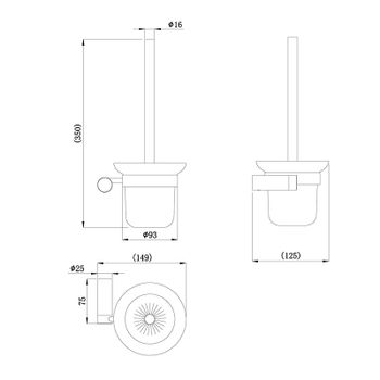 Ершик для унитаза Raiber Graceful RP-80009 Хром — фото 2, Ершики для унитаза