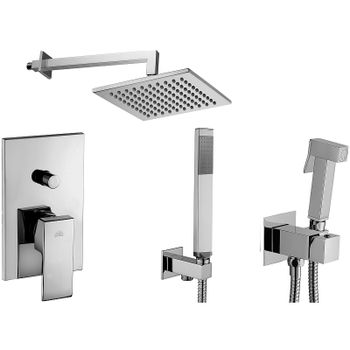 Душевая система Paffoni Elle KITZEL015CR/M с гигиеническим душем Хром — фото 1, Готовые комплекты для ванной комнаты