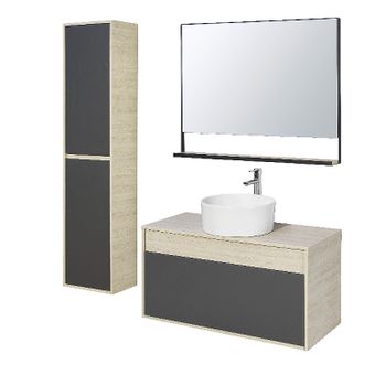 Тумба под раковину Aquaton Лофт Урбан 100 1A247701LQX60 подвесная Cерый графит Дуб орегон — фото 13, Тумбы под раковину