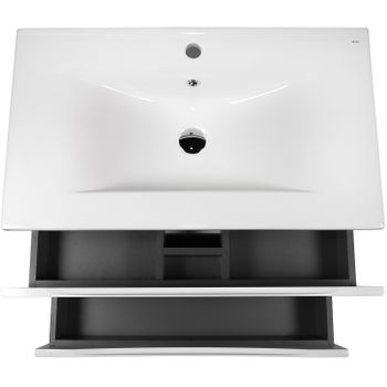 Тумба с раковиной Bond Wave 80 T01800-S05W подвесная Белая глянцевая — фото 6, Тумбы с раковиной