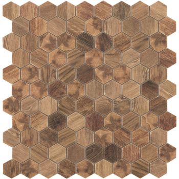Стеклянная мозаика Vidrepur Hex Woods № 4700 30,7х31,7 см — фото 1, Мозаика