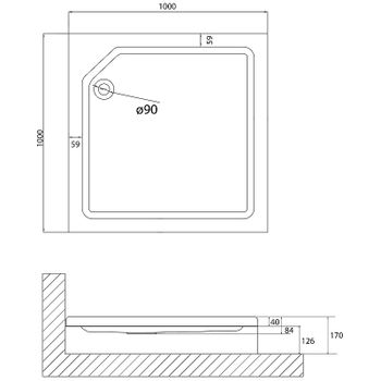 Акриловый поддон для душа Niagara Nova 100x100 NG-100-100Q RUS Белый — фото 2, Акриловые душевые поддоны