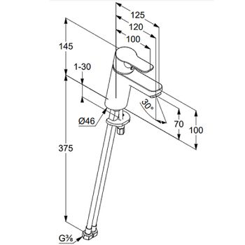 Смеситель для раковины Kludi Pure Easy 370280565 Хром — фото 4, Смесители для раковины