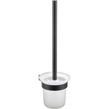 Ершик для унитаза Milacio Ultra MCU.964.MB / черный матовый / настенный монтаж / нержавеющая сталь и стекло — фото 1, Ершики для унитаза