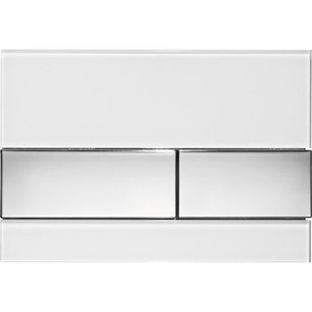 Клавиша смыва Tece Square 9240802 для унитаза Белая Хром глянцевый — фото 1, Кнопки смыва