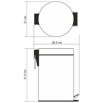 Ведро для мусора WasserKRAFT Ammer K-665 5 л Хром матовый — фото 4, Мусорные ведра