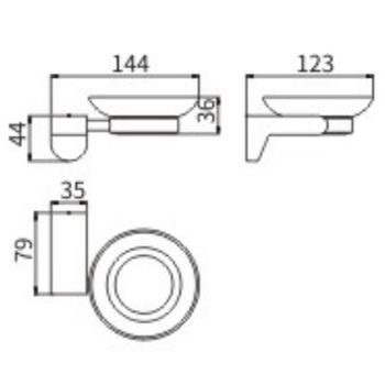 Мыльница CeramaLux Neo 51004 Хром — фото 2, Мыльницы