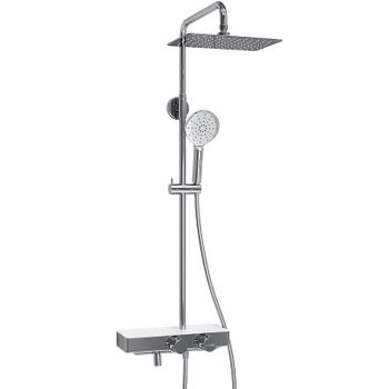 Душевая система WasserKRAFT A113.069.127.CH Thermo с термостатом Хром Белая — фото 5, Душевые стойки