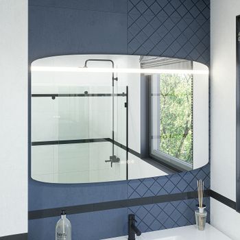 Зеркало Caprigo Софт 120 2063HW с подсветкой с сенсорным выключателем с подогревом и часами — фото 1, Зеркала в ванную комнату