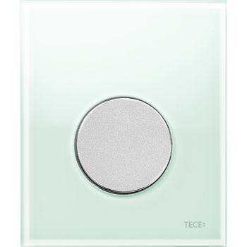 Клавиша смыва Tece Loop Urinal Glass 9242652 для писсуара Зеленая Хром матовый — фото 1, Кнопки смыва