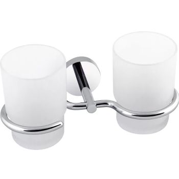 Стакан для зубных щеток Veragio Largenta VR.LGT-1942.CR двойной Хром — фото 1, Стаканы для зубных щеток