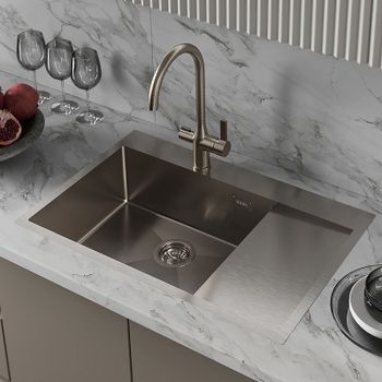 Кухонная мойка Iddis Haze 78 L HAZ78SLi77 Сатин — фото 3, Кухонные мойки