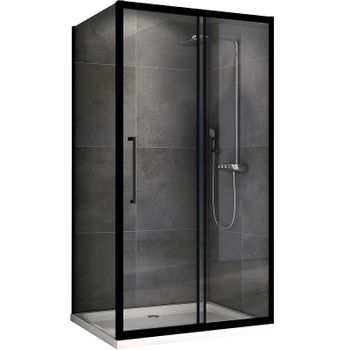 Душевой уголок Abber Schwarzer Diamant 110х90 AG30110BH-S90B профиль Черный стекло прозрачное — фото 1, Прямоугольные душевые уголки