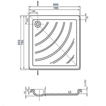 Акриловый поддон для душа Ravak Angela 80х80 LA A014401220 Белый — фото 3, Акриловые душевые поддоны