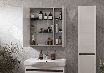 Зеркальный шкаф Aquaton Нортон 80 1A249202NT010 Белый глянец — фото 4, Зеркальные шкафы в ванную