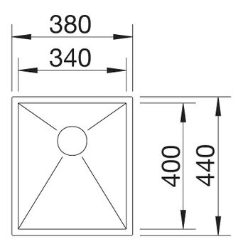 Кухонная мойка Blanco Zerox 340-U 521583 Нержавеющая сталь с зеркальной полировкой — фото 4, Кухонные мойки