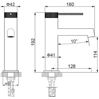 Смеситель для раковины Vincea Rim VBF-2RM1MB Черный матовый — фото 3, Смесители для раковины