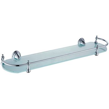 Стеклянная полка Haiba HB1507 Хром — фото 1, Полки для ванной и душа