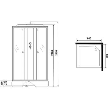 Душевая кабина Niagara Promo 80x80 P80/26Q/MT без гидромассажа — фото 12, Душевые кабины