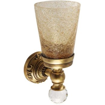 Стакан для зубных щеток Migliore Cristalia 16756 Бронза с кристаллом Swarovski — фото 1, Стаканы для зубных щеток