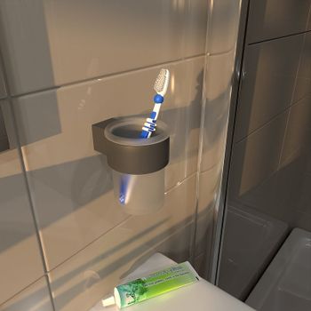 Стакан для зубных щеток Altasan Лотос ЛТ41ЧМ Черный матовый — фото 2, Стаканы для зубных щеток