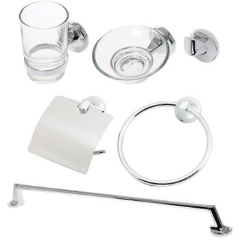 Набор аксессуаров для ванной Orange Y01-888cr Хром — фото 1, Наборы аксессуаров для ванной комнаты