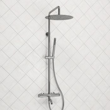 Душевая система WasserKRAFT A188.116.137.087.CH Thermo с термостатом Хром — фото 6, Душевые стойки