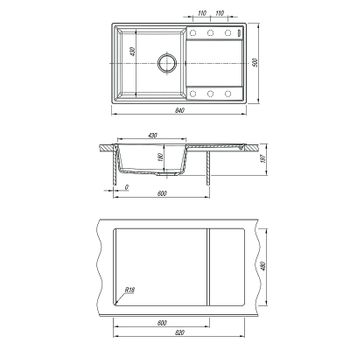 Кухонная мойка Lemark Imandra 840 9910032 Бежевая — фото 4, Кухонные мойки