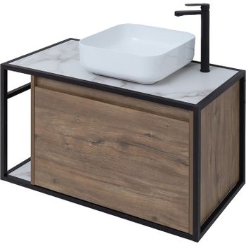 Тумба под раковину Aquanet Nova Lite Loft 90R 261659 подвесная Дуб рустикальный — фото 9, Тумбы под раковину