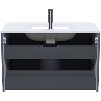 Тумба с раковиной Iddis Edifice 80 EDI80D0i95K подвесная Темно-серая — фото 5, Тумбы с раковиной